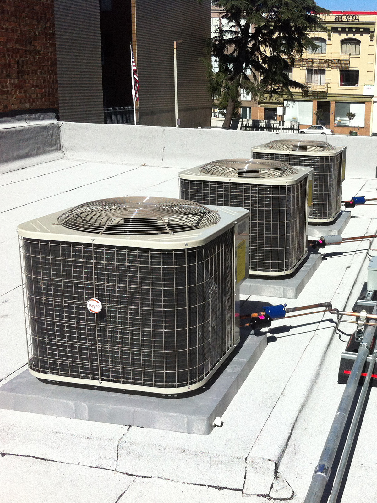 Upgrade of air conditioning units. Reused existing gas furnace.