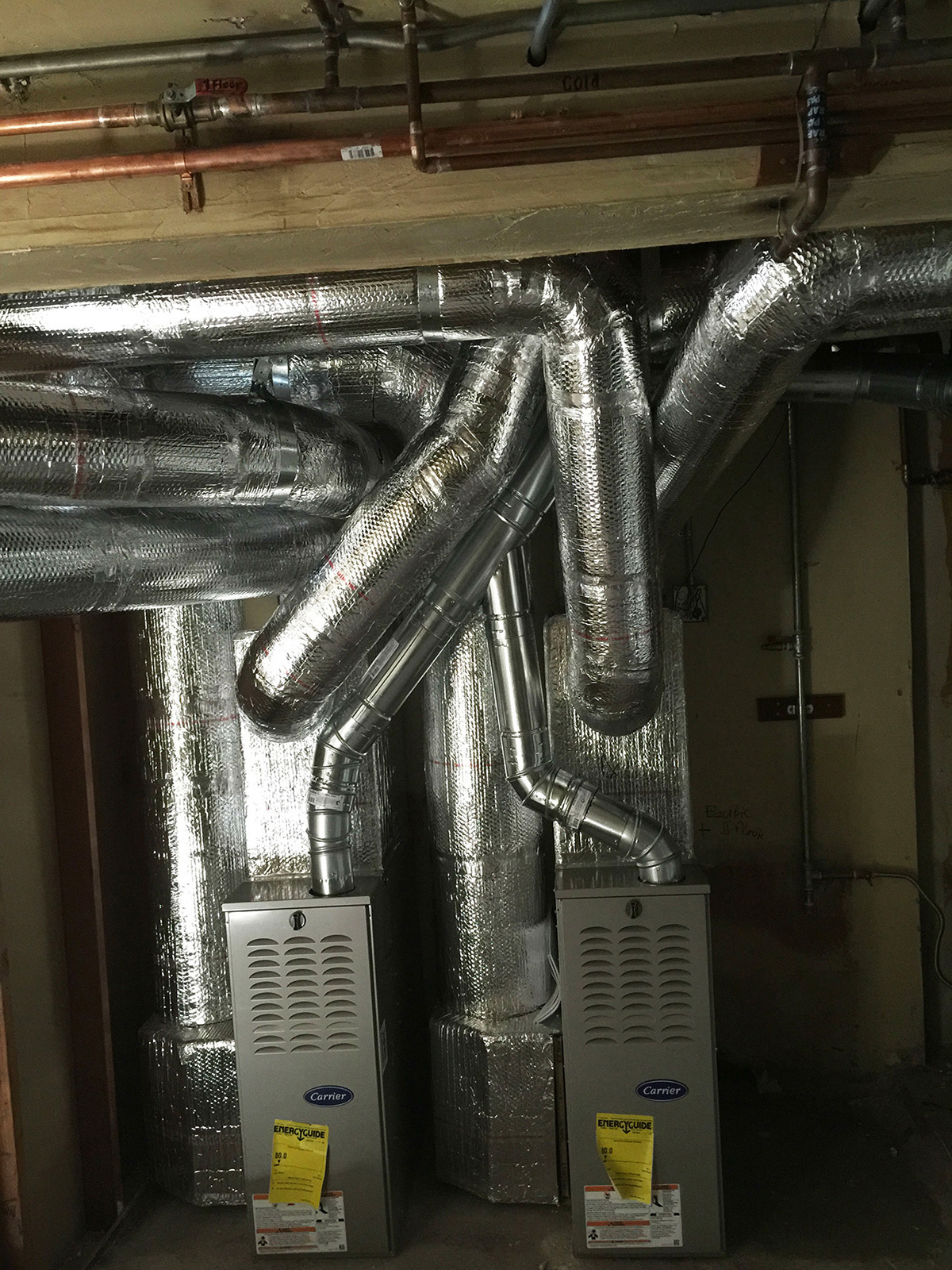 New heating system in a duplex house