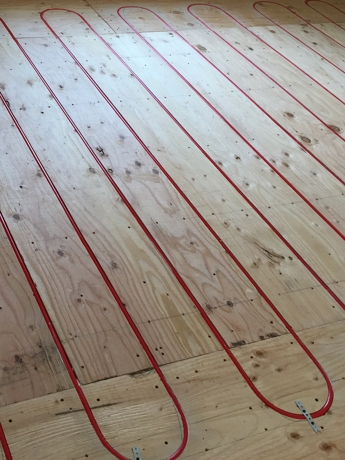 New radiant floor heating system in two story house